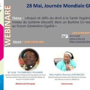 Webinaire sur la Journée Mondiale de la Gestion Hygiénique des Menstrues