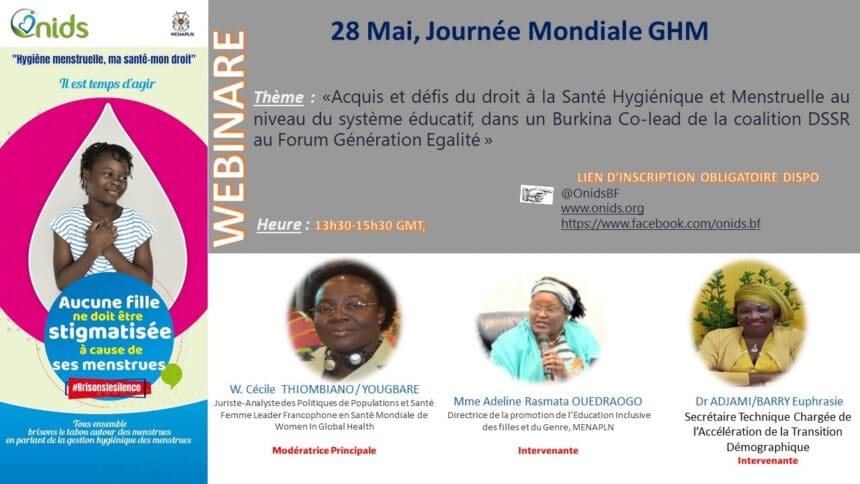 Webinaire sur la Journée Mondiale de la Gestion Hygiénique des Menstrues